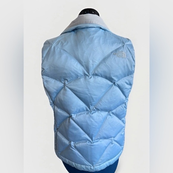 Vintage Y2K The North Face 550 Quilted Down Vest Baby Blue Puffer Jacket Small - Picture 4 of 15